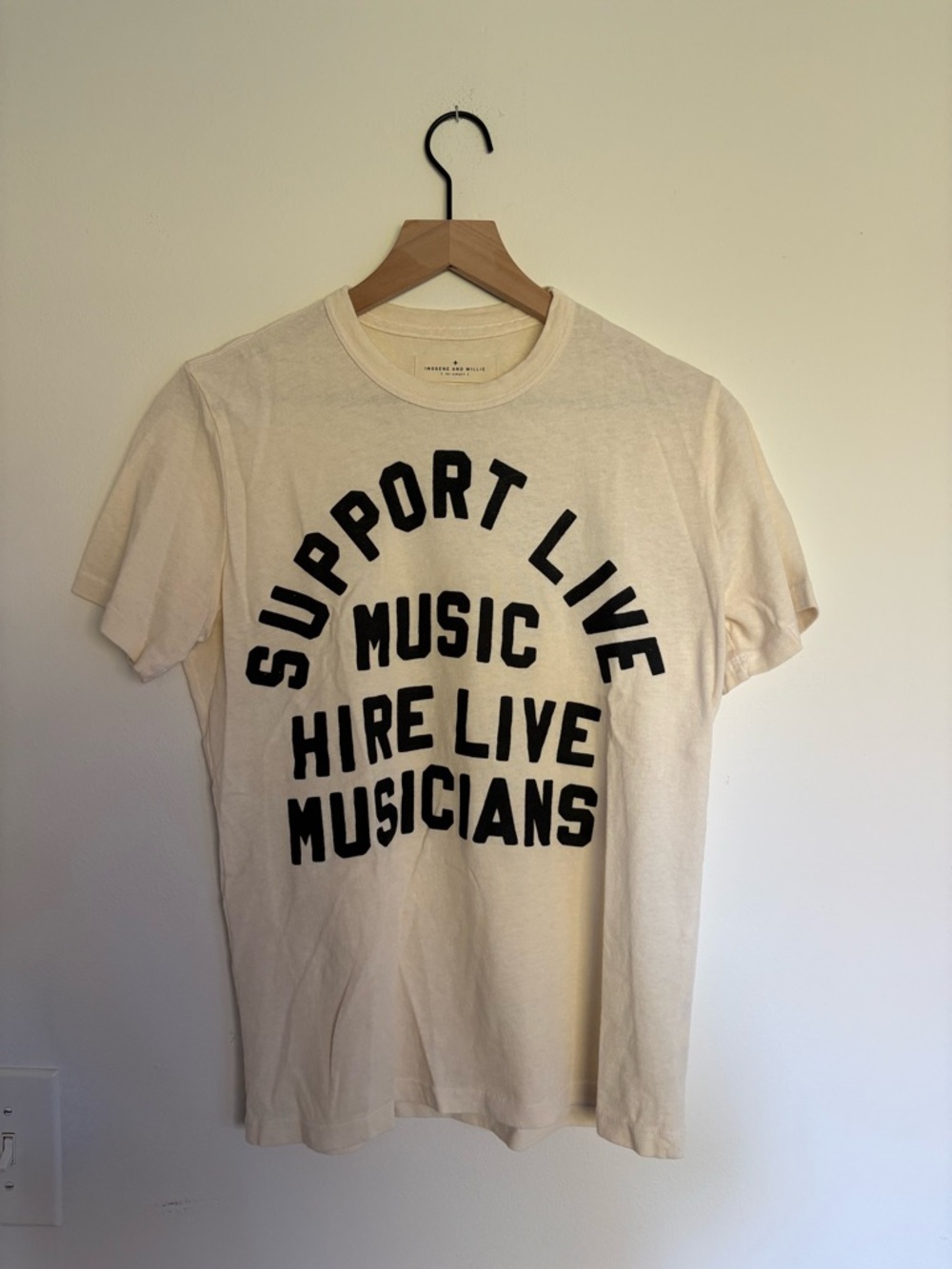 imogene + willie Cream Graphic Tee with Black Text